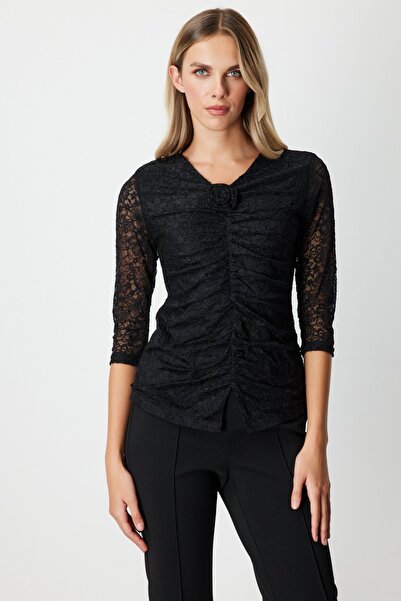 ON Bluză din dantelă cu detalii trandafiri