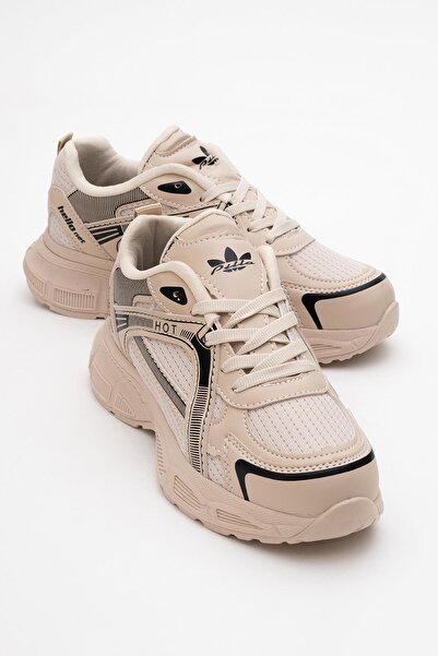 CCWAY AYAKKABI Pantofi sport Anorak de damă BEI NEGRU