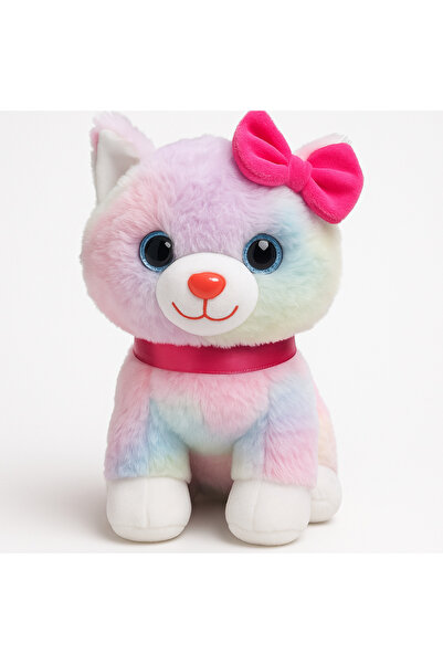 HALEY 40 cm Meowing Plush Cat |   Pink Buckle Plush Toy |   Plush Cat with So...
