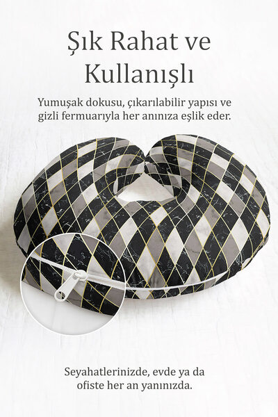 Evimde Bambaşka Geometrijski dijamantni Sa deznom ergonomski jastuk za vrat -...