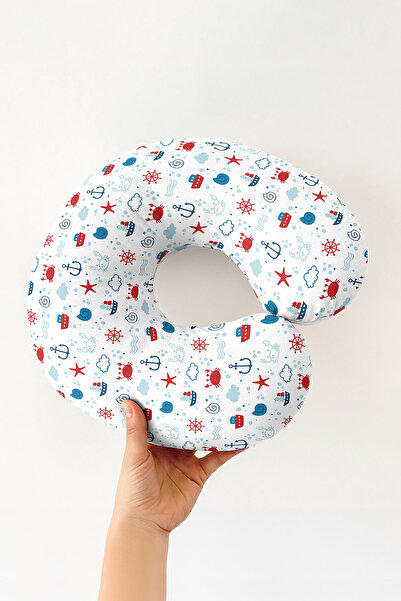 Evimde Bambaşka Pernă pentru gât din bumbac cu tematică marină - Pernă moale ...