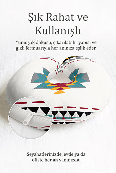 Evimde Bambaşka Etnički Geometrijski dezen Ergonomski jastuk za vrat - Modern...