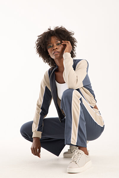 Zula Moda URBNFIT Set de trening pentru femei, cu fermoar, cu blocuri de culoare, cu croiala relaxată / Trening pentru femei