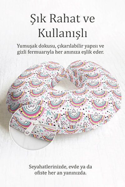 Evimde Bambaşka Rainbow Sa deznom Pamuk pakovanja jastuka za vrat - Veseli pa...