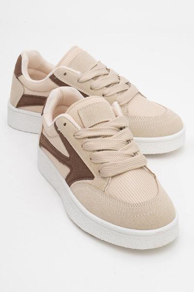 CCWAY AYAKKABI Women's Anorak Sports Shoes Beige Brown