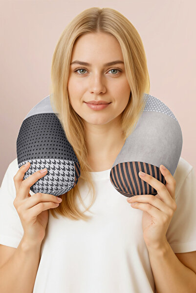 Evimde Bambaşka Pernă ergonomică pentru gât cu model geometric modern - Pernă...