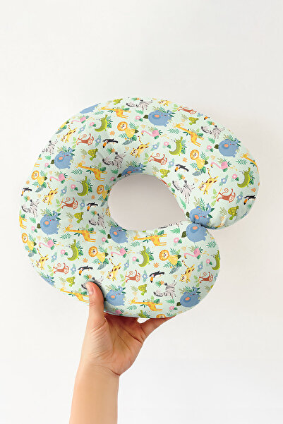 Evimde Bambaşka Pernă de gât din bumbac cu animale drăguțe de safari - Pernă ...