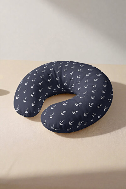 Evimde Bambaşka Pernă pentru gât cu model Marin Anchor - Pernă de călătorie c...