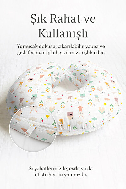 Evimde Bambaşka Crtani Lik paket Pamuk jastuka za vrat - pastelne boje za dec...