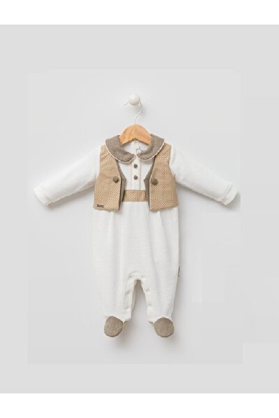 Babydola Babydoıla Velvet Footed Romper with Snap Fasteners on the Back