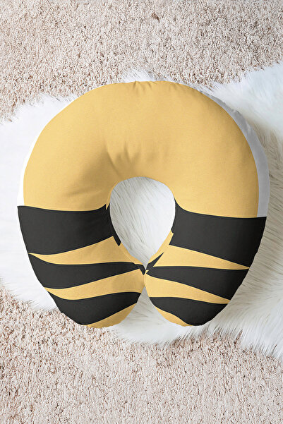 Evimde Bambaşka Pernă ergonomică pentru gât cu model de tigru - Pernă moale d...