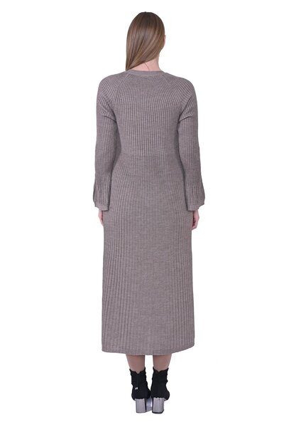 Invee Deniz Kabuğu Triko Yün Hırka VİZON