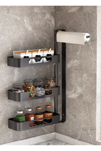 Un منظم بهارات على الحائط،رف توابل المطبخ،رف تخزين التوابل، جدار حاوية التوابل، رف منظم التوابل المعلق