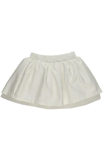 Panço Kız Ecru Dokuma Etek