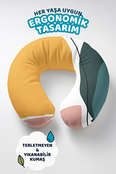 Evimde Bambaşka Pernă de călătorie modernă din bumbac cu formă geometrică - P...