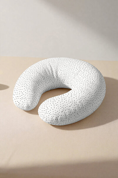 Evimde Bambaşka Pernă pentru gât minimalistă cu puncte negre - Pernă moale de...