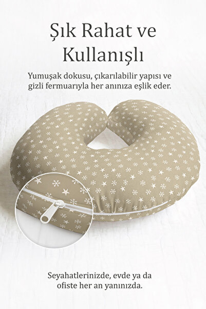 Evimde Bambaşka Zvezdana pahulja Sa deznom Ergonomski jastuk za vrat - Zimski...