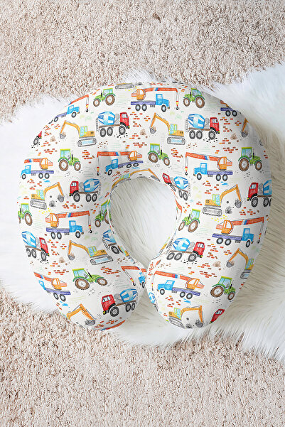 Evimde Bambaşka Pernă pentru gât din bumbac cu model de vehicul - Pernă de că...