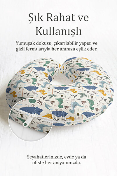 Evimde Bambaşka Jastuk za vrat Dinosaur Sa deznom za decu i odrasle - zabavni...