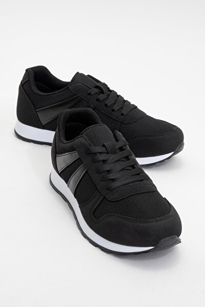 CCWAY AYAKKABI حذاء رياضي نسائي برباط من أنوراك باللون الأسود والأبيض