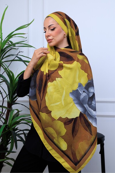 49eyşanipek MODERN SULUBOYA ÇİÇEK DESENLİ DİJİTAL SOFT ŞAL