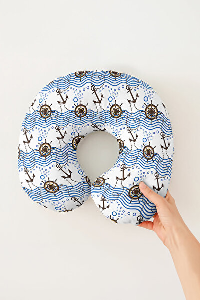 Evimde Bambaşka Pernă pentru gât cu tematică marinară - Pernă de călătorie cu...