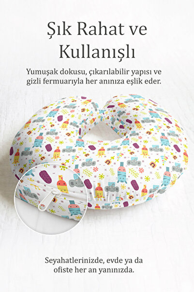 Evimde Bambaşka Pamuk pakovanja jastuka za vrat sa životinjskim figurama - sl...