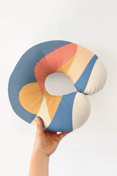 Evimde Bambaşka Pernă ergonomică pentru gât cu model abstract de valuri - Per...