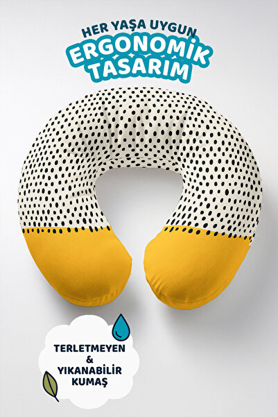 Evimde Bambaşka Crni Tačkasti dezen paket Pamuk jastuka za vrat - moderni žut...