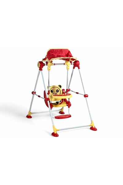 ALBADER أرجوحة أطفال قابلة للطي مع ألعاب قابلة للإزالة، كرسي أرجوحة للأطفال الصغار للاستخدام الخارجي والداخلي مع مسند للقدمين