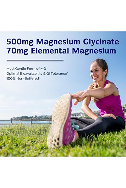 Innate Vitality Magnesium Glycinate 500mg - 70mg Elemental Magnesium, High Absorption, 120 Vegan Cap