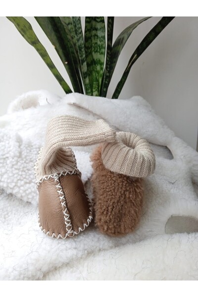 TTY Baby Booties Furry Genuine Lambskin