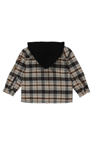 Panço Erkek Siyah Dokuma Kapüşonlu Gömlek