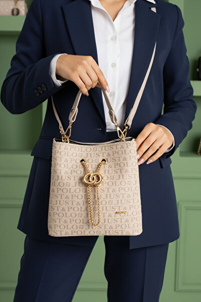 POLO CLUB Geantă de umăr și de mână Polo pentru femei, cu 3 compartimente, cu curea lungă încrucișată (24x22 CM)