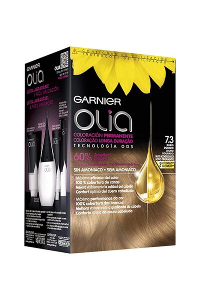 Garnier Vopsea permanentă de păr Olia fără amoniac - Blond auriu 7.3