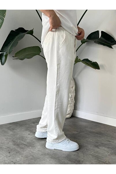 Gambocci Men's High Waist Baggy Corduroy Pants