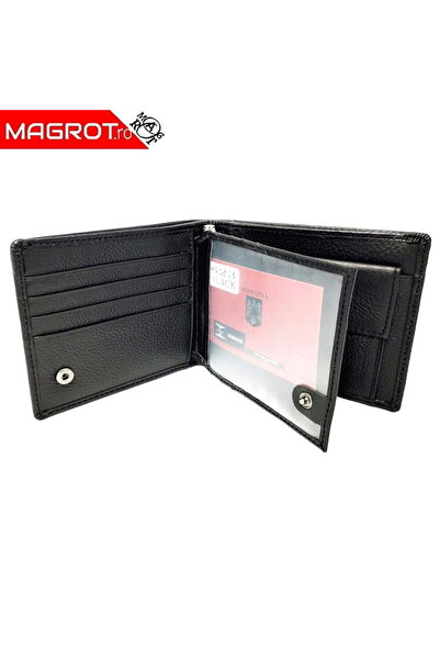Magrot Men's black genuine leather wallet Hassion 623