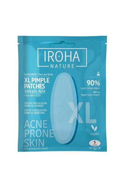 IROHA NATURE - Plasturi XL pentru acnee 5 unități | Anti-acnee cu acid salici...