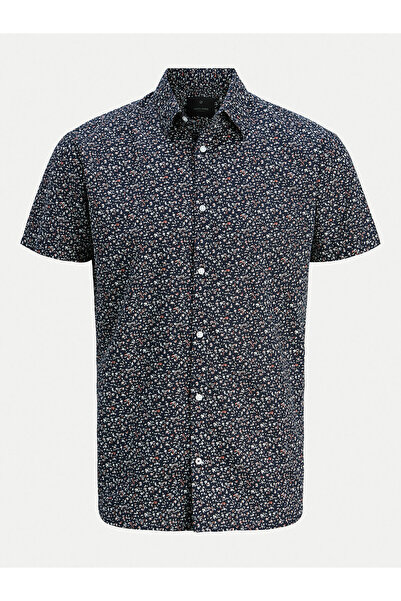 Jack & Jones Ανδρικό Πουκάμισο Jack Jones 12274951 Μπλε Σκούρο Μπλε