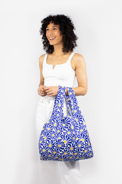 KIND BAG - Geanta reutilizabila medie din material RPET -model Abstratct Flower