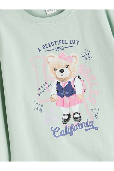 LC Waikiki LCW Kids Bisiklet Yaka California Baskılı Kız Çocuk Pijama Takımı (W5)