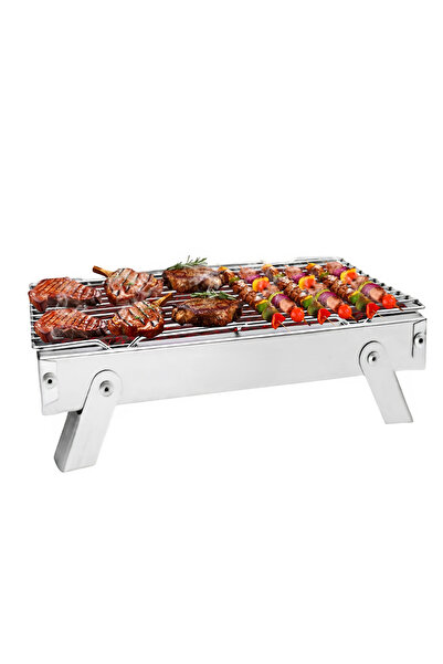 Cady One شواية فحم فورية محمولة قابلة للطي مصنوعة من الفولاذ المقاوم للصدأ للاستخدام مرة واحدة،