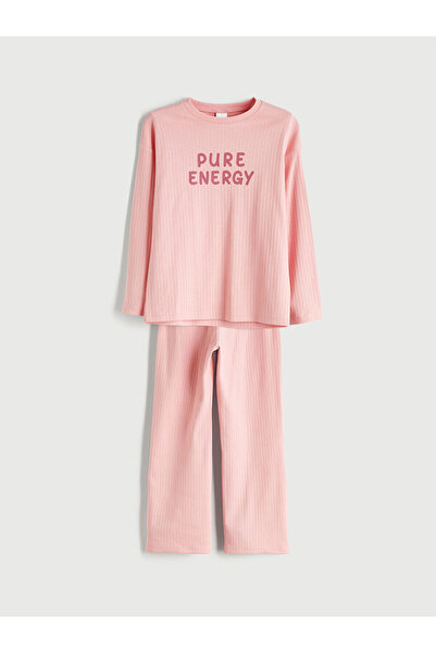 LC Waikiki Cey Yeni Sezon Bisiklet Yaka Kız Çocuk Pijama Takımı