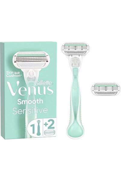 Gillette Aparat de ras Venus Smooth Sensitive pentru femei, aparat de ras pentru femei + 2 lame
