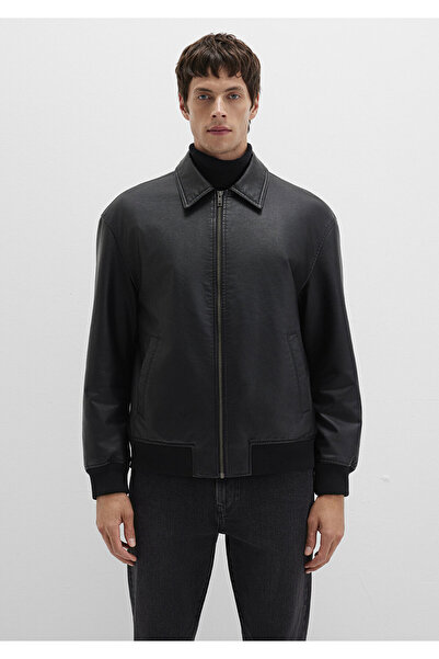 Mavi Μαύρο μπουφάν από συνθετικό δέρμα 0110636