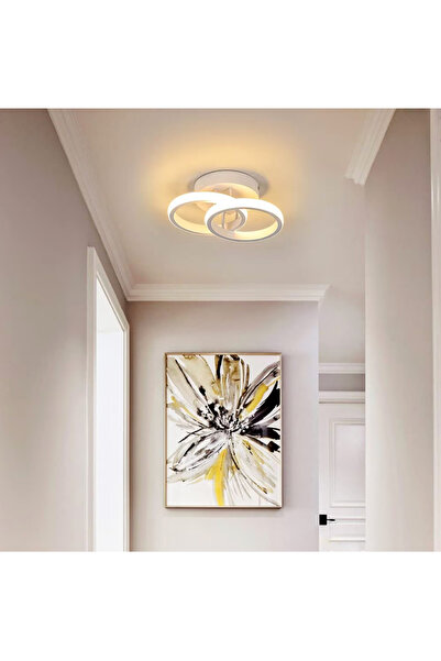 Alista Home Lustra LED VERTEX CIRCULA 22 W, 2 Cercuri, Rame Metalice, lumina Rece/Calda/Neutra, Alb