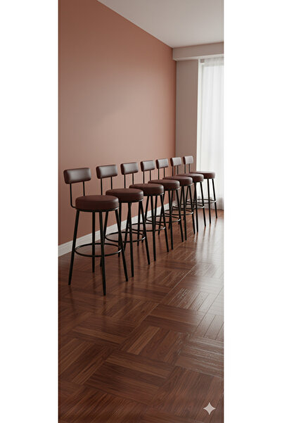 J&S QUALİTY Bordo Deri Bar sandalyesi Ike a tasarım 65 cm oturum yüksekliğnde