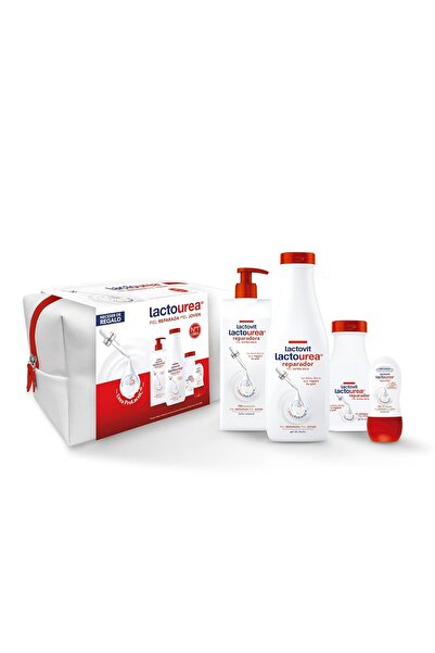 Lactovit Set cadou Lactourea | Trusă de toaletă cu lapte de corp reparator, g...