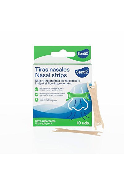 Senti2 Nasenstreifen gegen Schnarchen, Atmen, Sport, Verstopfung, ultra haftend, 10 Stück