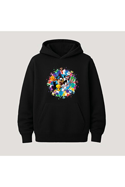 SVART WEAR Φούτερ με κουκούλα Looney Tunes με στάμπα, τσέπη καγκουρό, βαμβακε...